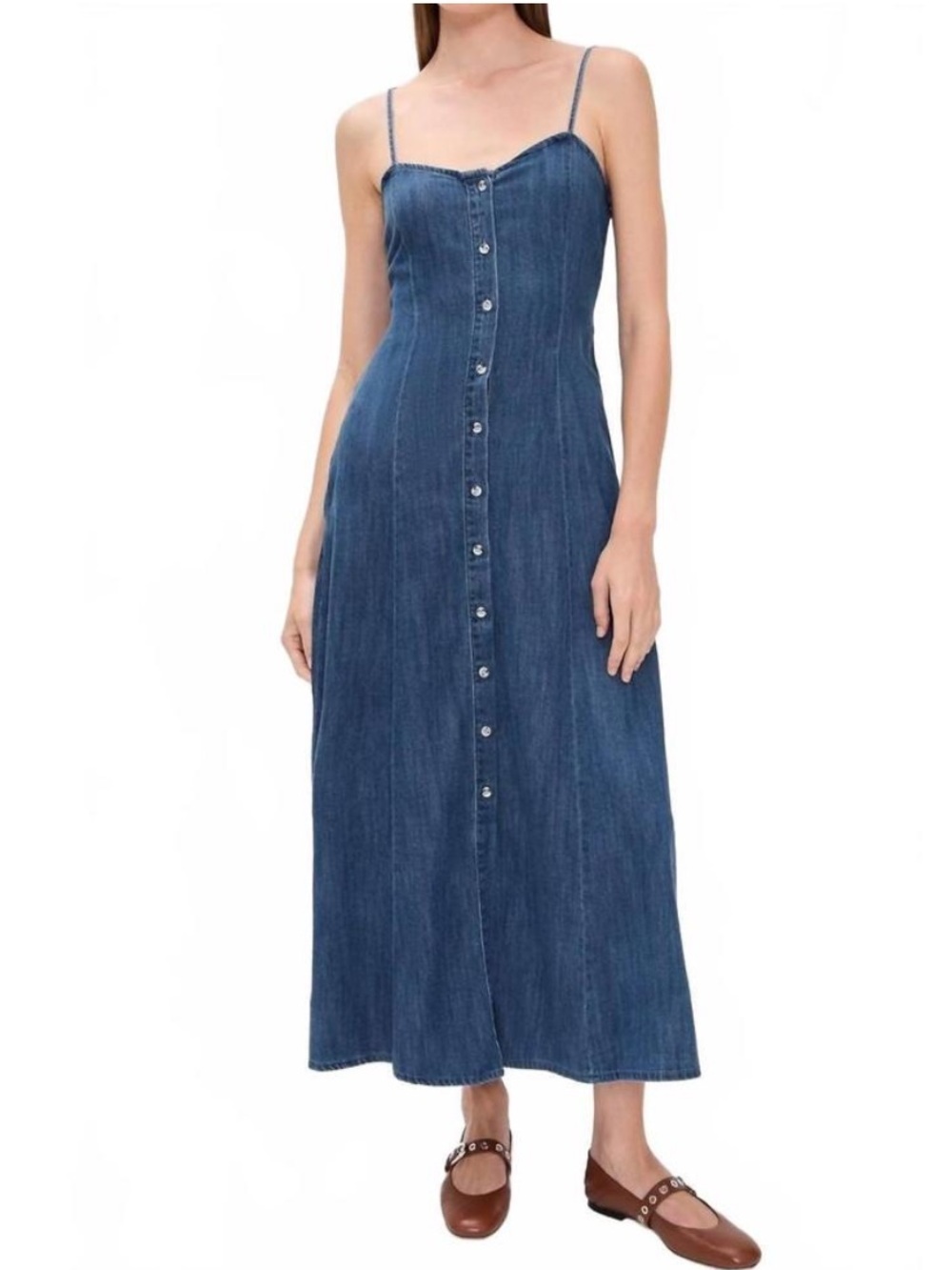Z Supply Angel Eyes Denim Midi Dress Medium Indigo MEI NWT Size Small